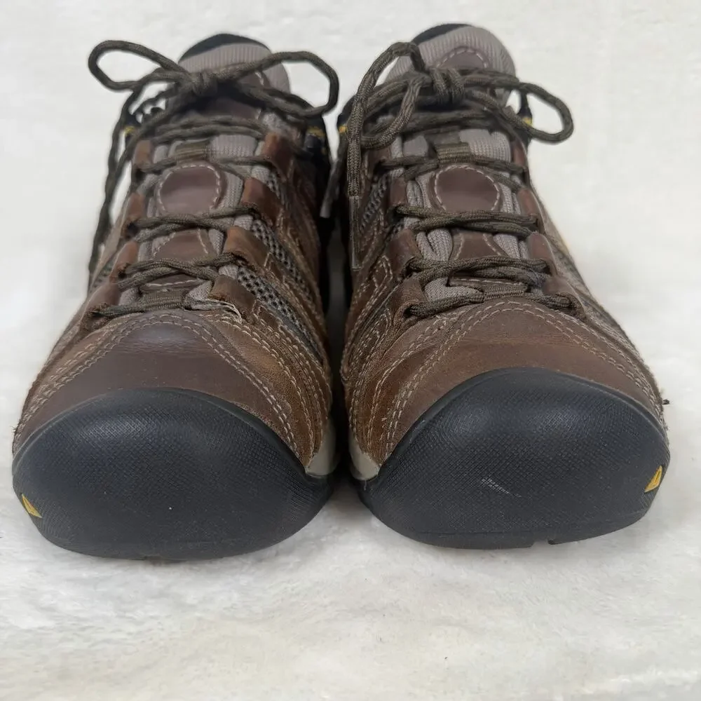 KEEN Flint Utility Work Shoes Men’s 9D Brown Leather Soft Toe ASTM F2892 EH